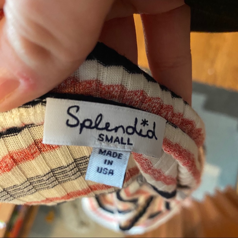 Splendid Striped Off Shoulder Ribbed Basic Top - image 8